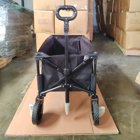 Black Pull Along Folding Trolley Garden Picnic