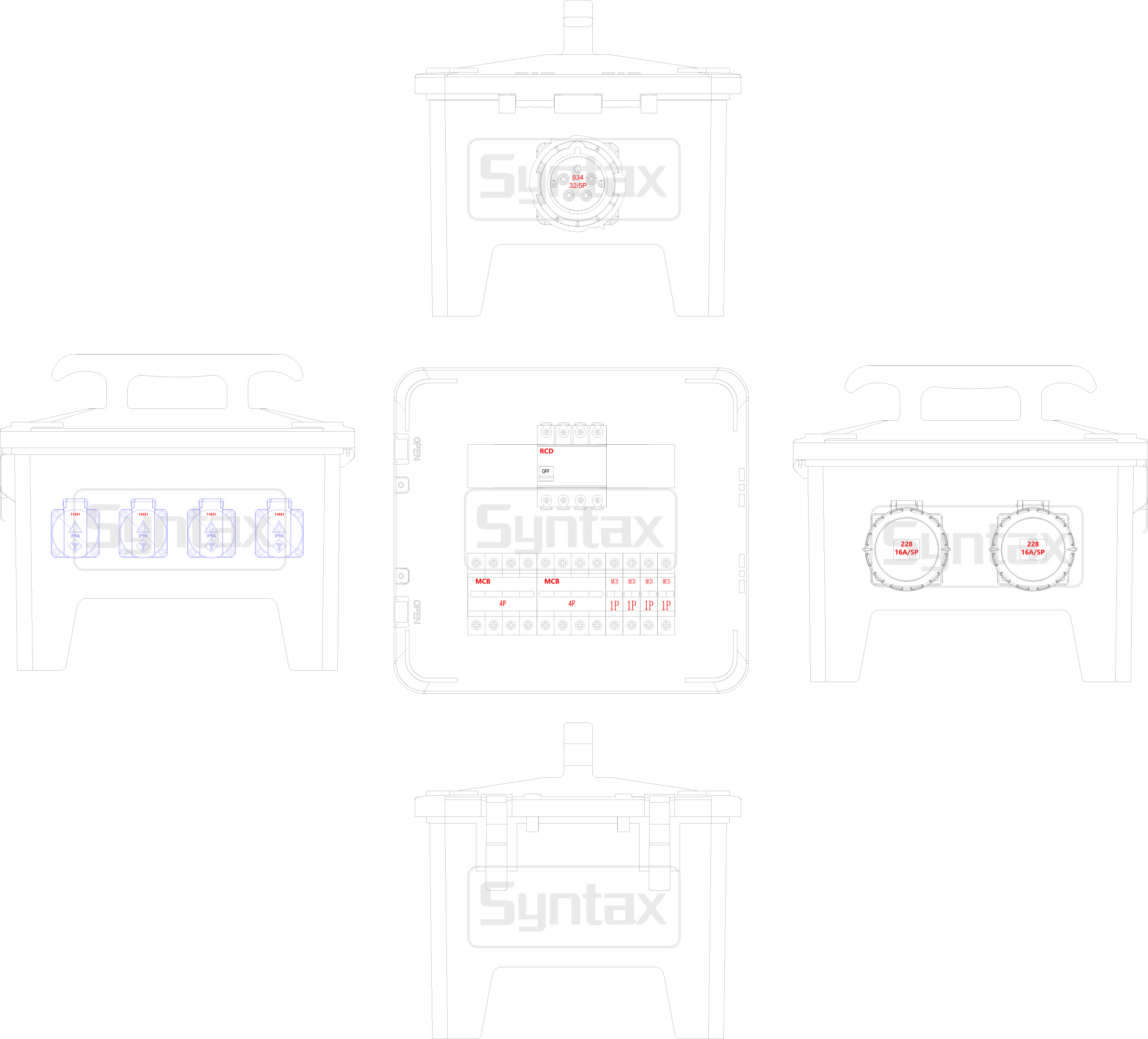 Syntax MP24 Temporary Site Power Distribution Units And Boards 32A Event For Mozambique Market