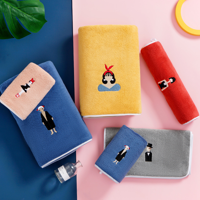 Microfiber Material Option Luxury Customize Logo Embroidery Hotel Bath Towel Gift Set