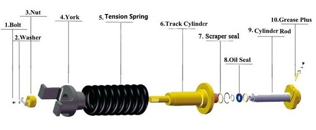SK200 KOBELCO Track Adjuster Cylinder With Abrasion Resistance