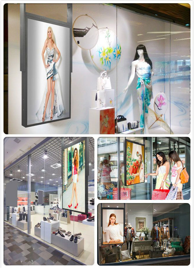 49inch Window Digital Signage Hanging Double Side Advertising Display
