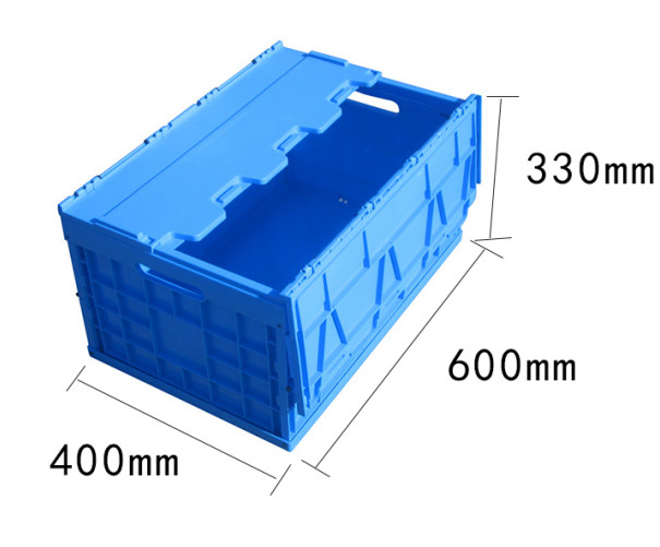 600*400*330 Mm Portable Plastic Folding Storage Crates For Collection