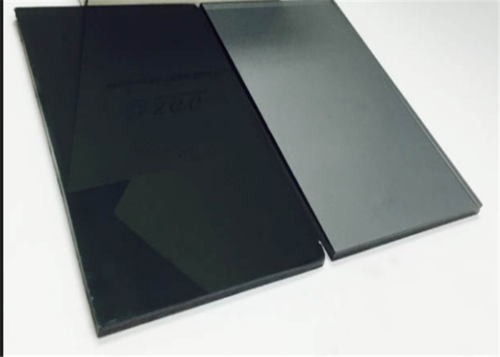 Black Tinted Float Glass Panels Flat / Smooth Surface For Architectural Facades