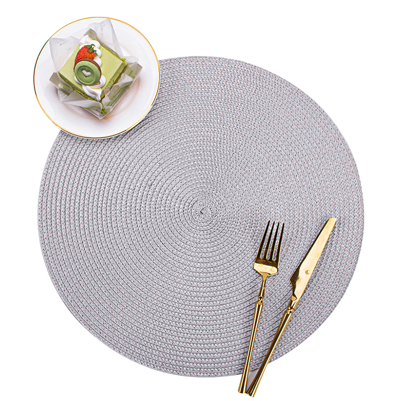 Kitchen Room Space Luxury Golden Waterproof PVC Round Christmas Dining Table Place Mats