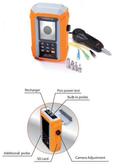 Orange Color FTTH Fiber Optic Power Meter All In One With 3.5" Screen