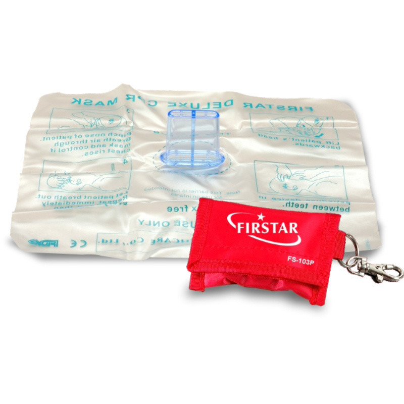 Red Microshield Cpr Face Shield Key Ring Mouth Cpr Keychain Kit Promotional