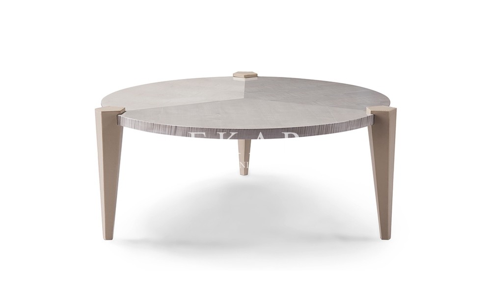 Contemporary Living Room Table 3 Leg Round Wood Coffee Table W009H2