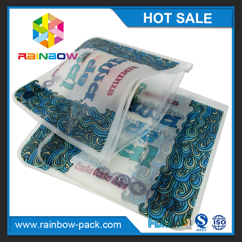 custom reusable food packaging plastic zip-lock bags slider k bag with logo stand up bag clear front