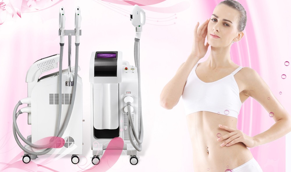 New Style E Light IPL RF ND YAG Laser Multifunction Machine 2500W Output
