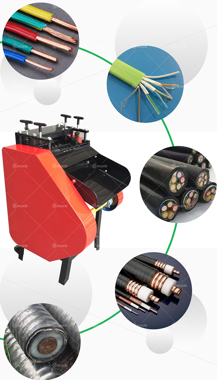 200-1000 Kg/d Capacity Professional Copper Wire Cable Peeling Machine with 99.99% Separation Rate
