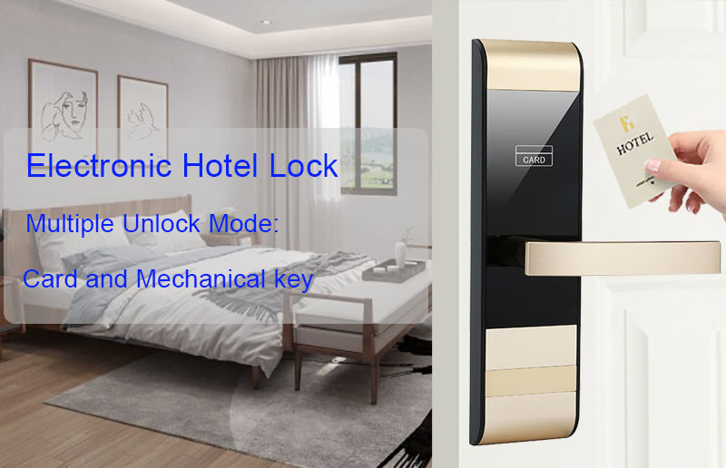 Gold RFID Intelligent Door Lock Mortise Smart Code Lock