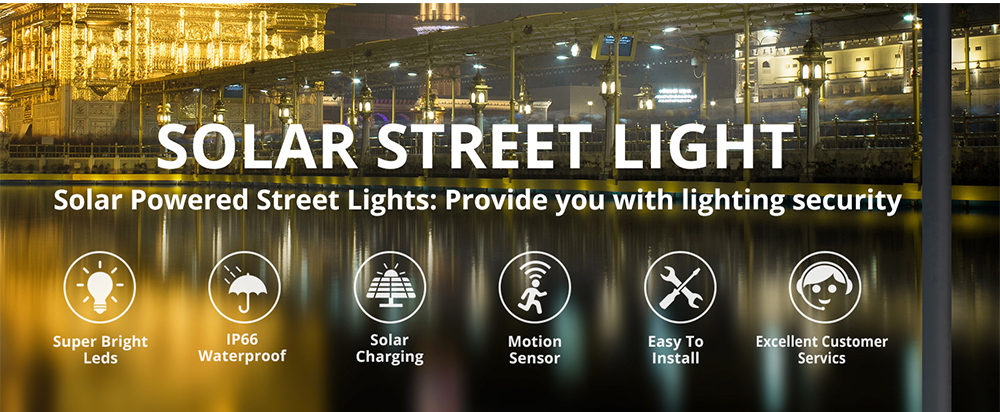 50000 Hours Lifespan 100W-400W IP65 Waterproof Solar Street Light For Yard Garden