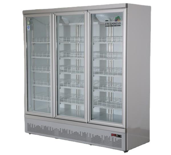 Vertical air-cooled refrigerated three door glass large capacity beverage