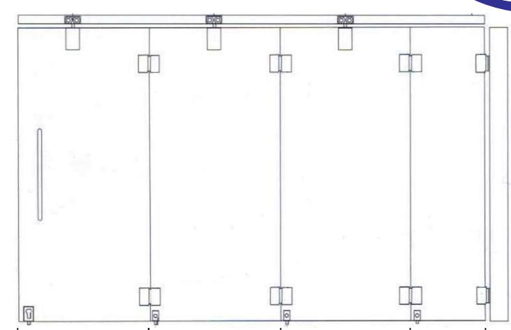 Zinc Alloy Glass Hardware Sliding Folding Frameless Glazing Systems Interior Bifold Door
