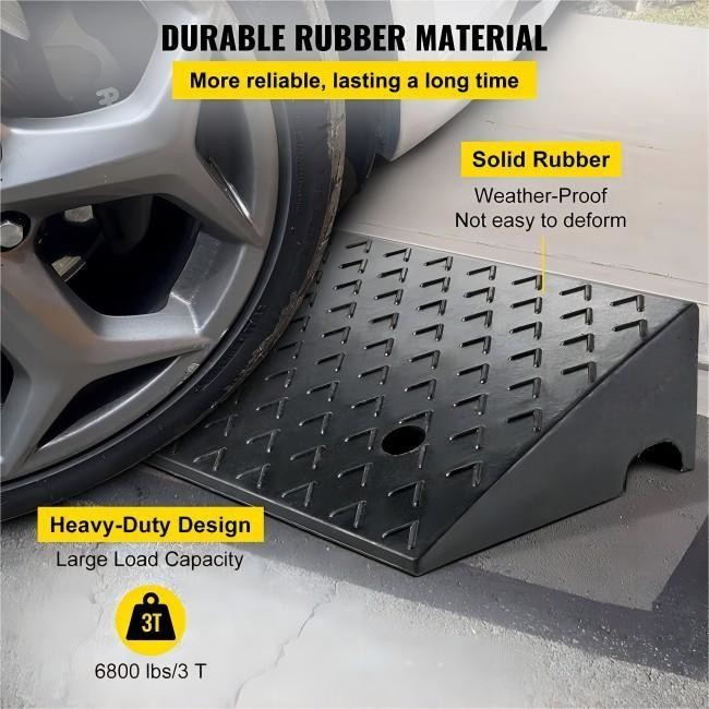 19X15in Rubber Driveway Ramps Road Safety Accessories For Wheelchairs Bikes