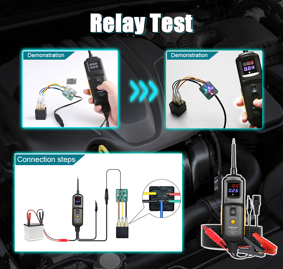 GODIAG GT101 Auto Electrical Tester For DC 6-40V Support Cleaning and Testing