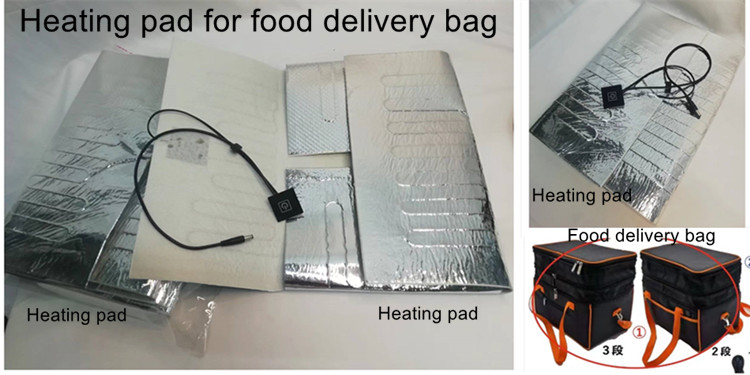 12v Clothes Heating Pads 70x58cm For Pizza Food Delivery Package