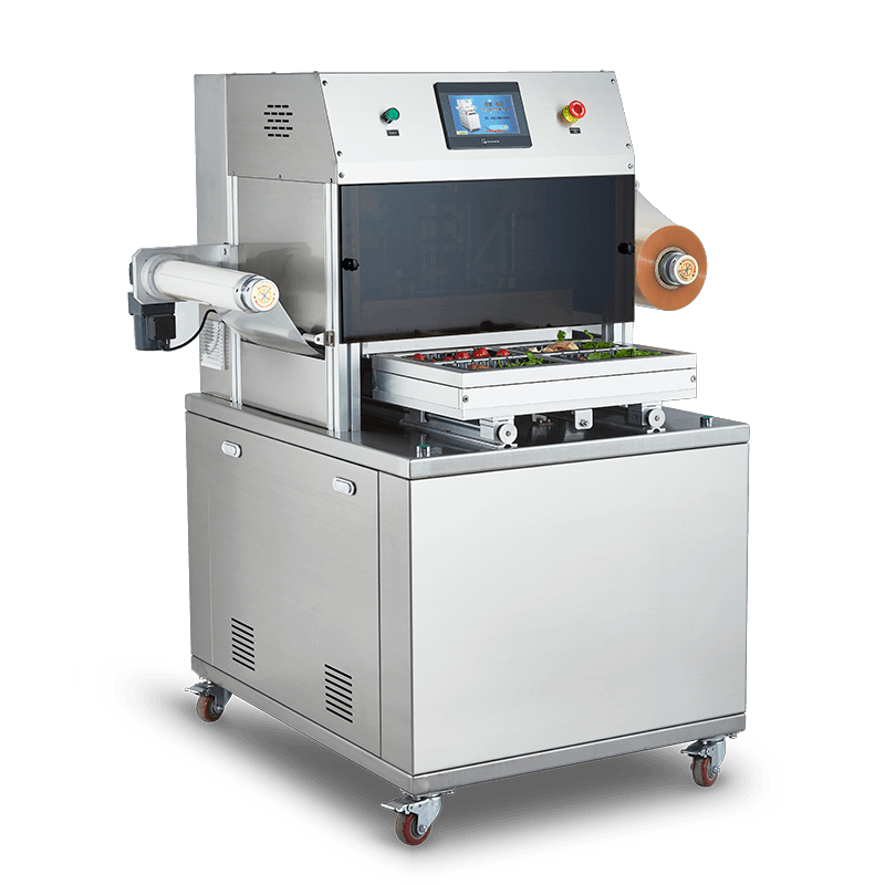 Fully Automatic Vertical Modified Atmosphere Sealer DQ480L-E with Food Grade 304 Stainless Steel and 6061 Anodized Aluminum Mold for Automatic
