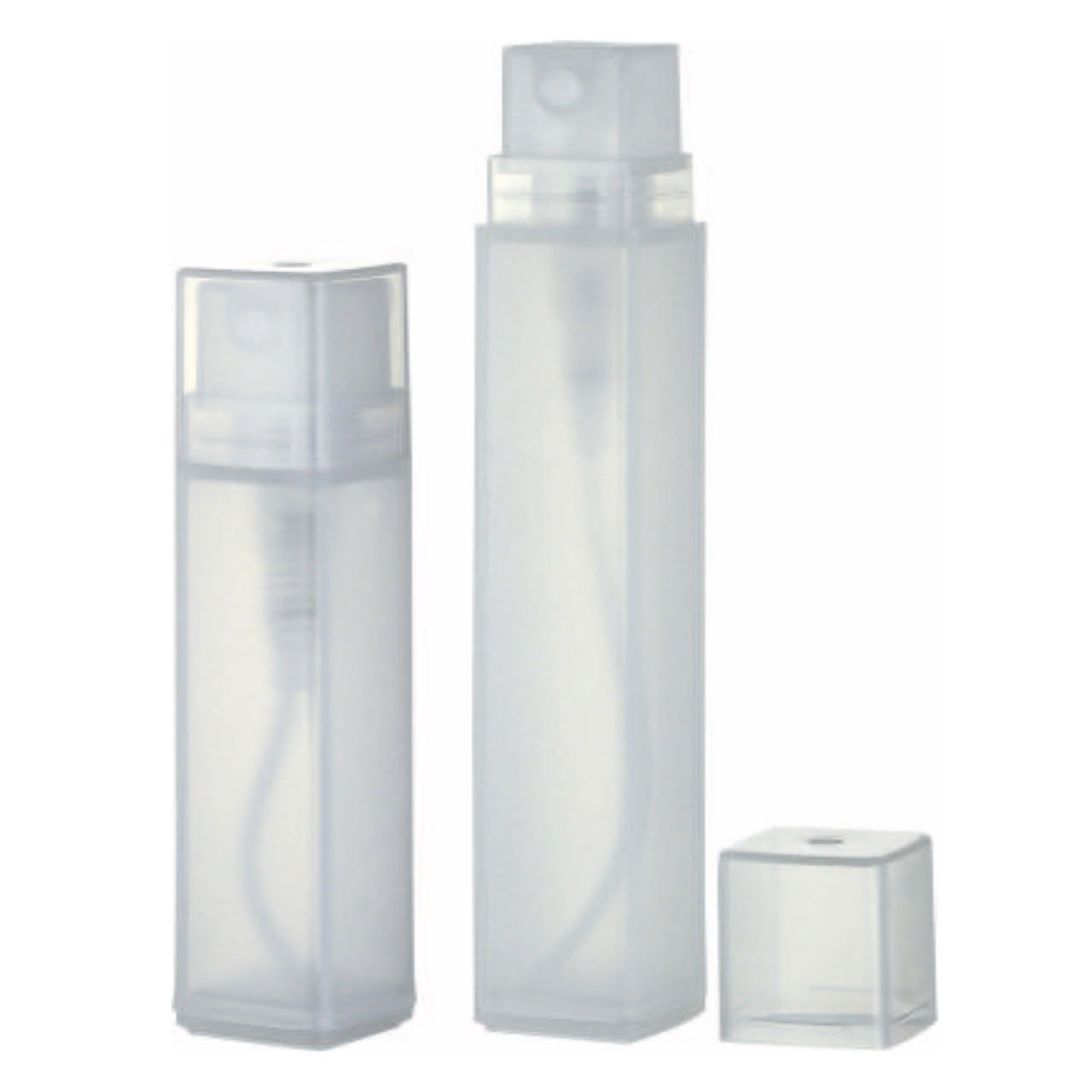 10ml Square Portable Refillable Perfume Spray Bottle with Fine Mist Base Material pp