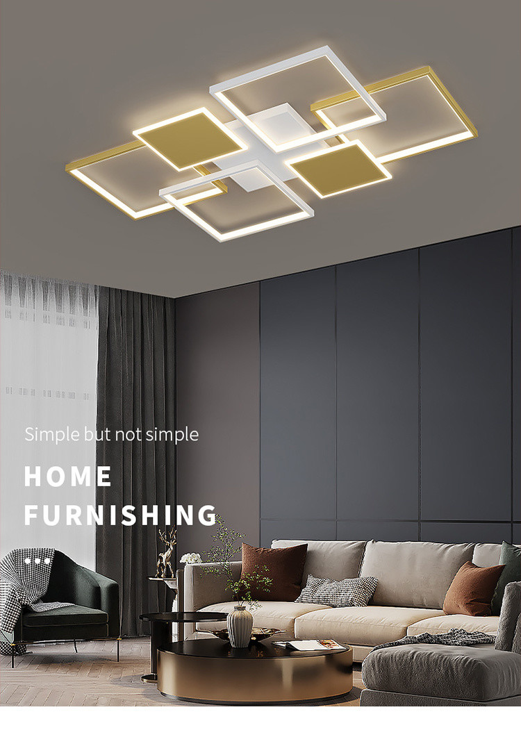 Modern LED Ceiling Light Simplicity Fashion Geometric Light luxury Black Gold ceiling lamp(WH-MA-204)