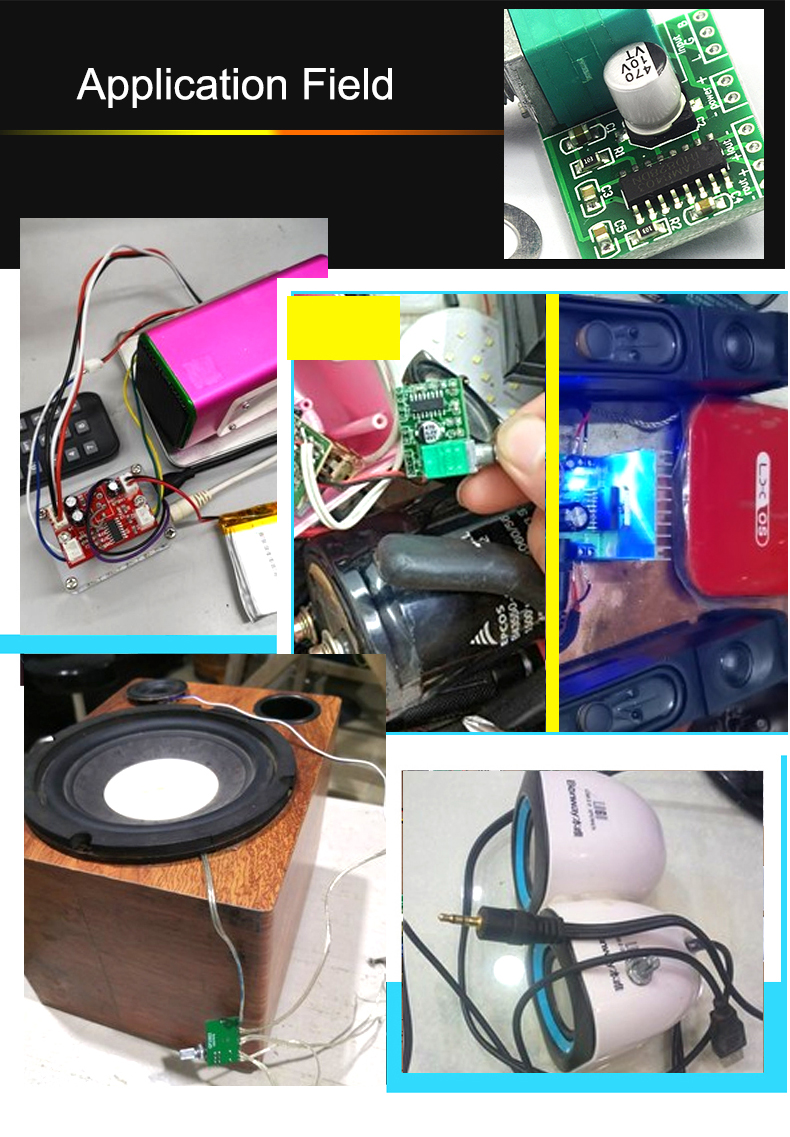 GF1002 PAM8403 Audio Amplifier Board with USB Power and Potentiometer 2 Channels 2.0
