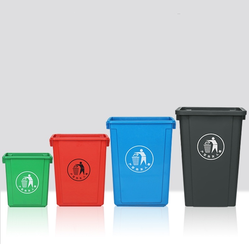Lidless Rectangular Large Plastic Kitchen Trash Bin, Multi‑Purpose Sorting Waste