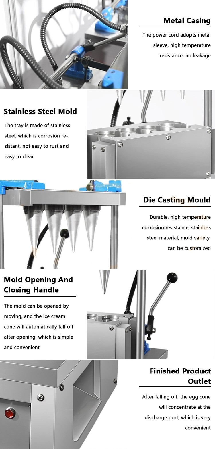 Industrial Electric Ice Cream Cone Maker Automatic Waffle Cup And Cone Filling Making Machine With Ice Cream Cone Machine