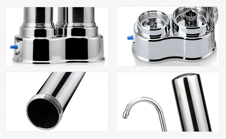 SS304 Housing Mineral Countertop Kitchen Water Filter For Remove Chloride