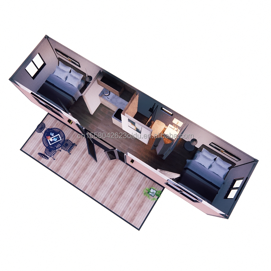 Modern Design Modular Steel Container House Prefabricated Flat Pack for Outdoor Aluminum Alloy Windows Included in Design