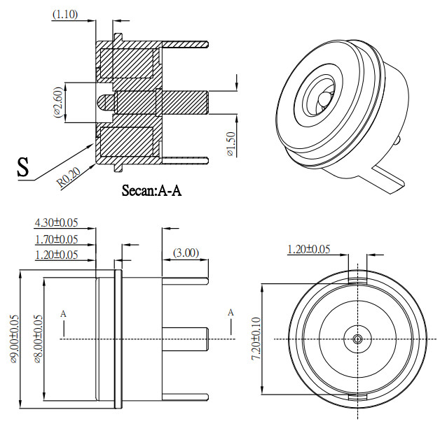 5A Magnetic Pogo Pin Connector 8.0mm Spring Connectors Round