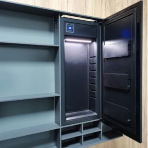 Smart Beauty Mirror Cabinet With Refrigerator All Aluminum LED Lights Touch Open