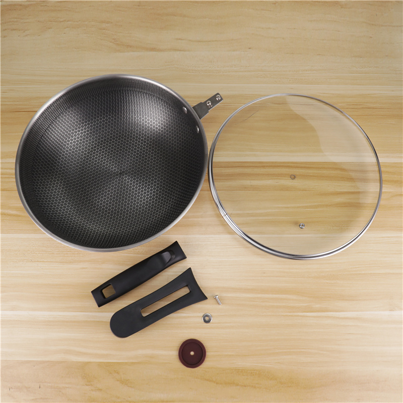 Stainless Steel Non Stick 32cm Fry Pan LFGB Certification Honeycomb Frying Pan
