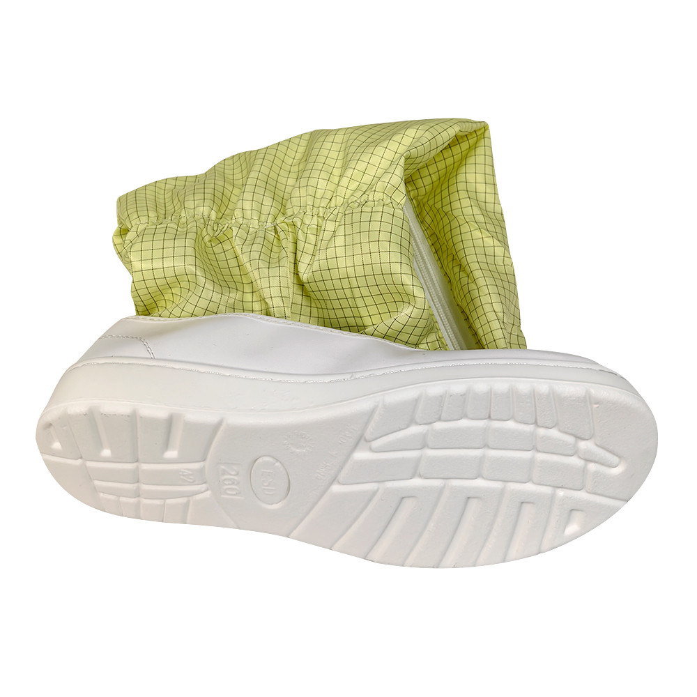 Yellow PU Sole ESD Safety Shoes Cleanroom Shoes Antistatic Long Boots For Industrial Work Shoes