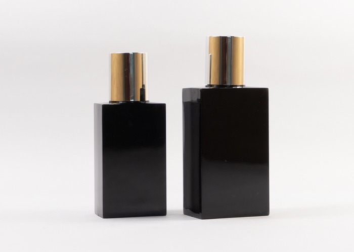 PETG Plastic Material Square Male Shampoo Bottle 100ml 150ml With Light Gold Cap