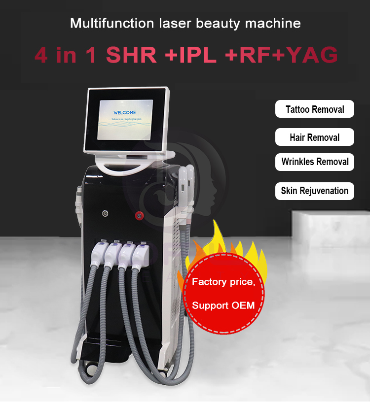 AS828 Multifunction Opt Ipl Machine , Rf 4 In 1 Ipl Nd Yag Hair Removal Machine