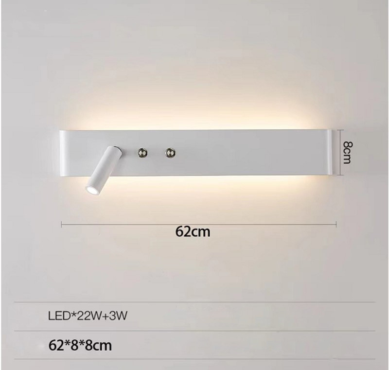 linetype bedside wall lamp linear bedroom background wall lamp Nordic apartment hotel room headboard reading light