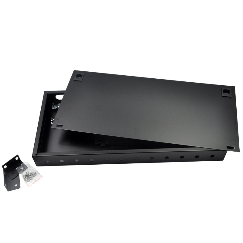 48 Ports 19inch Rack Mount Termination Box with Fiber Optic Patch Panel and 24 Core