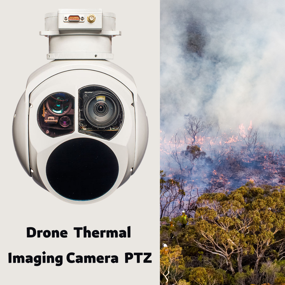 PTZ Drone Pod 2.8KG Drone Thermal Camera Gimbal 360° 2 Axis Gyro Stabilization ​640X512 HXTS02A