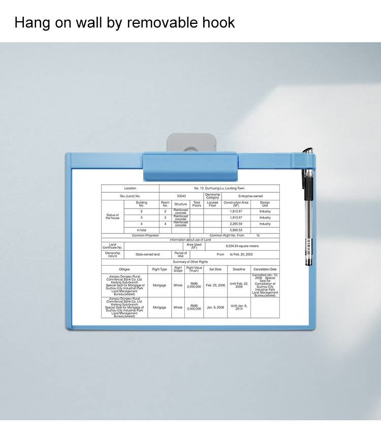 UCI Magnetic Plastic Clipboard With Pen Holder A4 Writable MCB1912-P