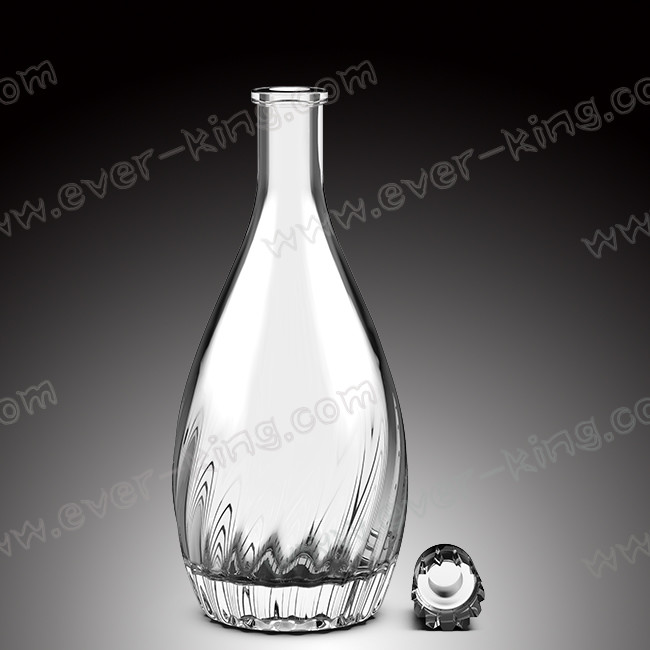 Crystal White Flint Glass Bottle 750ML For Luxury Liquor