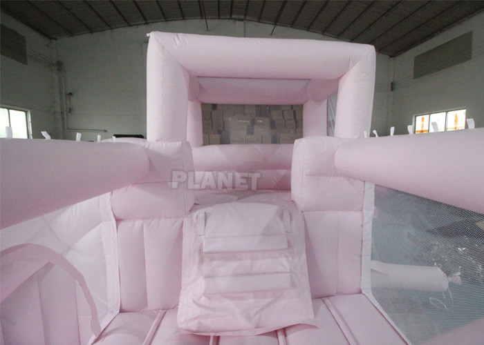 Outdoor Backyard Kids Pastel Pink Bounce House Inflatable Bouncer Bouncy Castle With Water Slide And Pool
