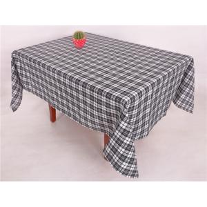 China Quick Delivery Decorative Table Cloths , Poly Viscose Fabric Black Checkered Tablecloth on sale