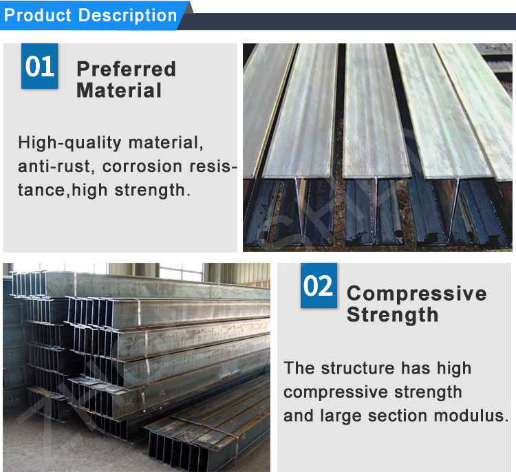 Q345B ASTM A992 / A572 Grade 50 Steel Plate H Beam Construction with Length 6-12m or as Per Customer Requiremen