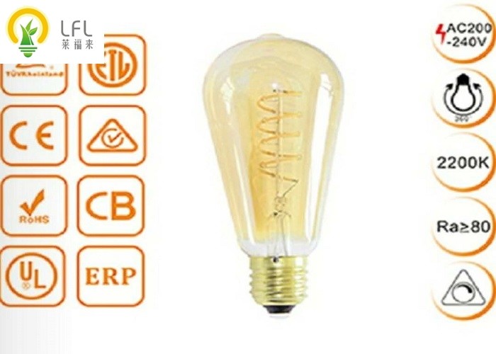 Transparent Glass Decorative LED Bulbs With Nickel Base Prevents Corrosion 200lm