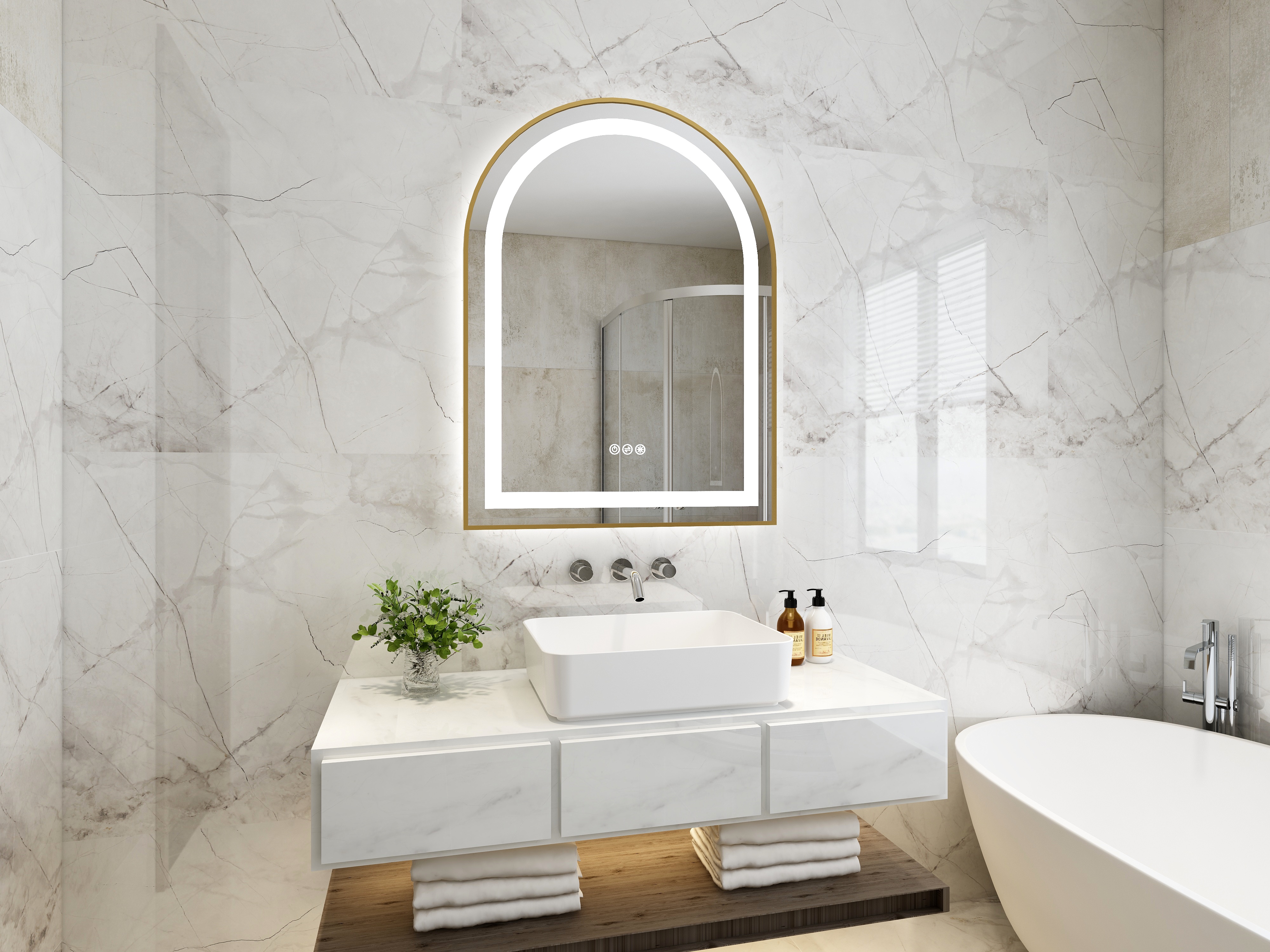 5mm Environmental Silver Mirror LED Bluetooth Wall Lamp Mirror for Hotel Bathroom Makeup
