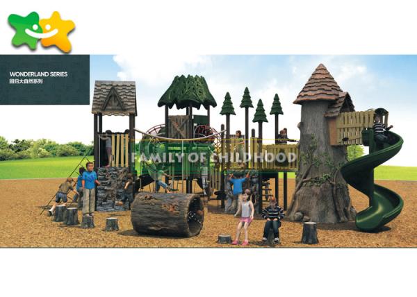 Anti Static Wooden Garden Slide , Childrens Wooden Slide Jungle Series 3-14