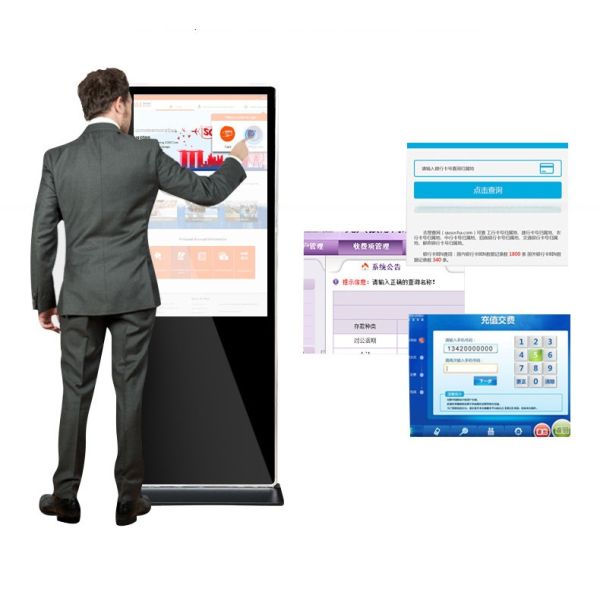 4K UHD 55" inch Floor stand touchscreen Monitor PC kiosk with Win10/11 Android