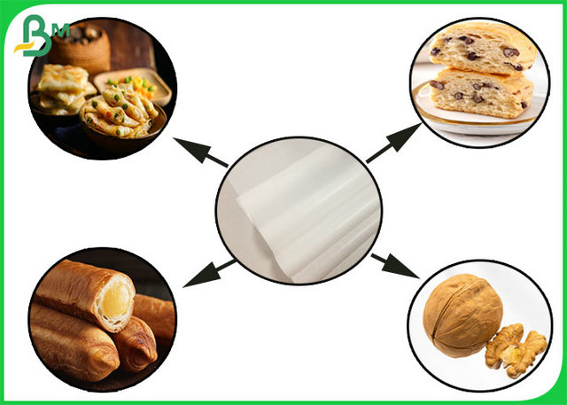 35GSM MG White Kraft Paper Roll With  One Side Resists Wet And Greaseproof 