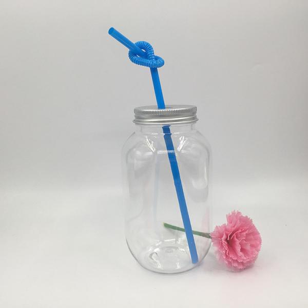 16 Oz Clear Plastic Jar Sports Cold Brew Water PET Plastic Water Bottle With