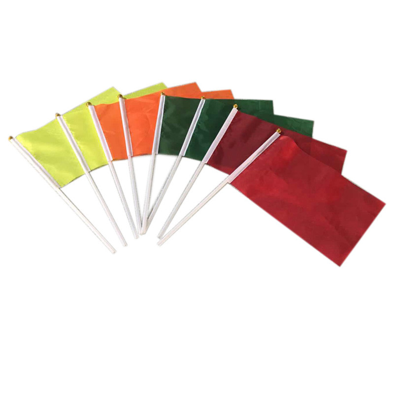 Personalised Hand Waver Flags Knitted Polyester With White Pole